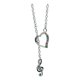 thumbnail image 1 of Collar Love Music, Plata 925 Circonitas Pavé, Corazón Música Plateado, 1 of 4