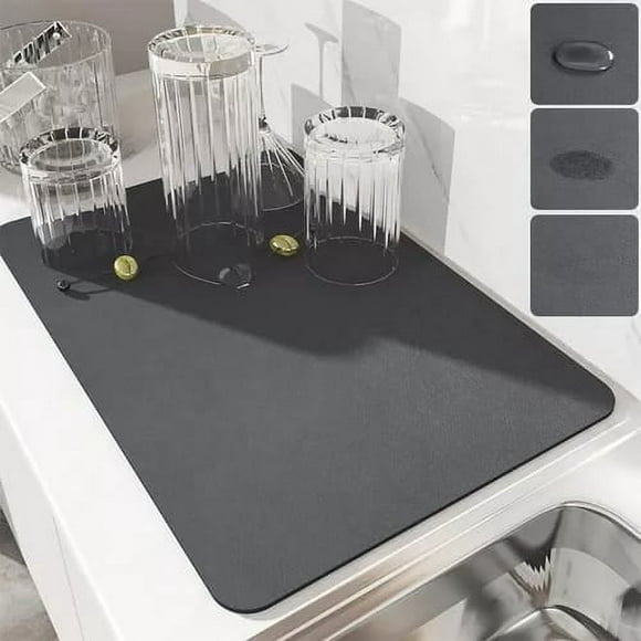 Alfombra Absorbente Café Antideslizante Para Secar Platos 40X50