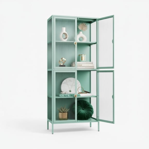 Mueble vitrina alto 4 puertas 4 niveles linea mint - SC-DC-H006