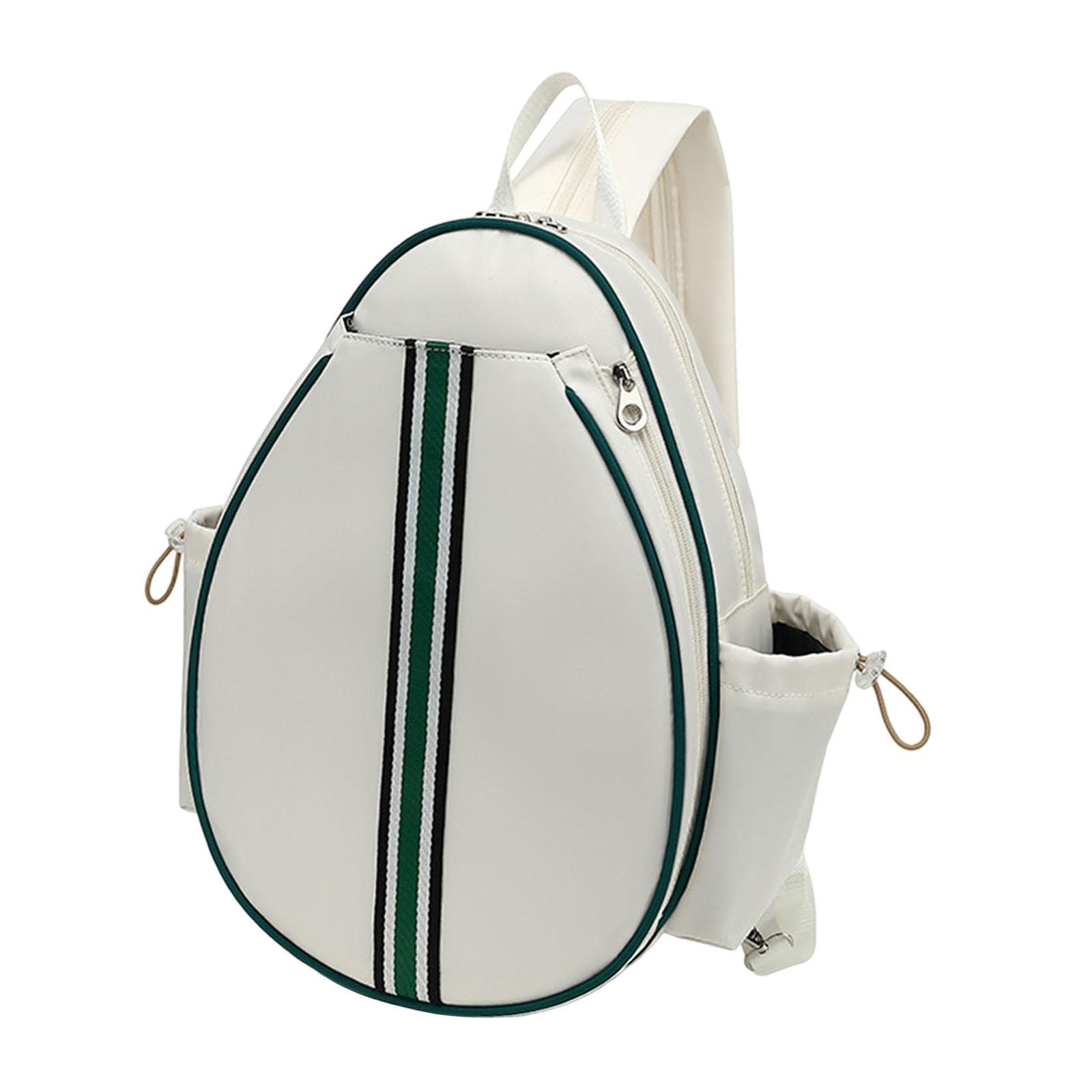 Ioensy - Bolsa De Tenis Crossbody Racquet De Transporte De Pickleball Almacenamiento De La Raqueta Mochila Blanca B