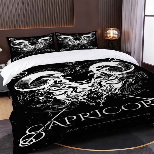 3pcs Capricorn Poster Print Bedding Set Soft and Comfortable Bedding Set Suitable for All Seasons Ideal for Home Bedrooms and Guest Rooms