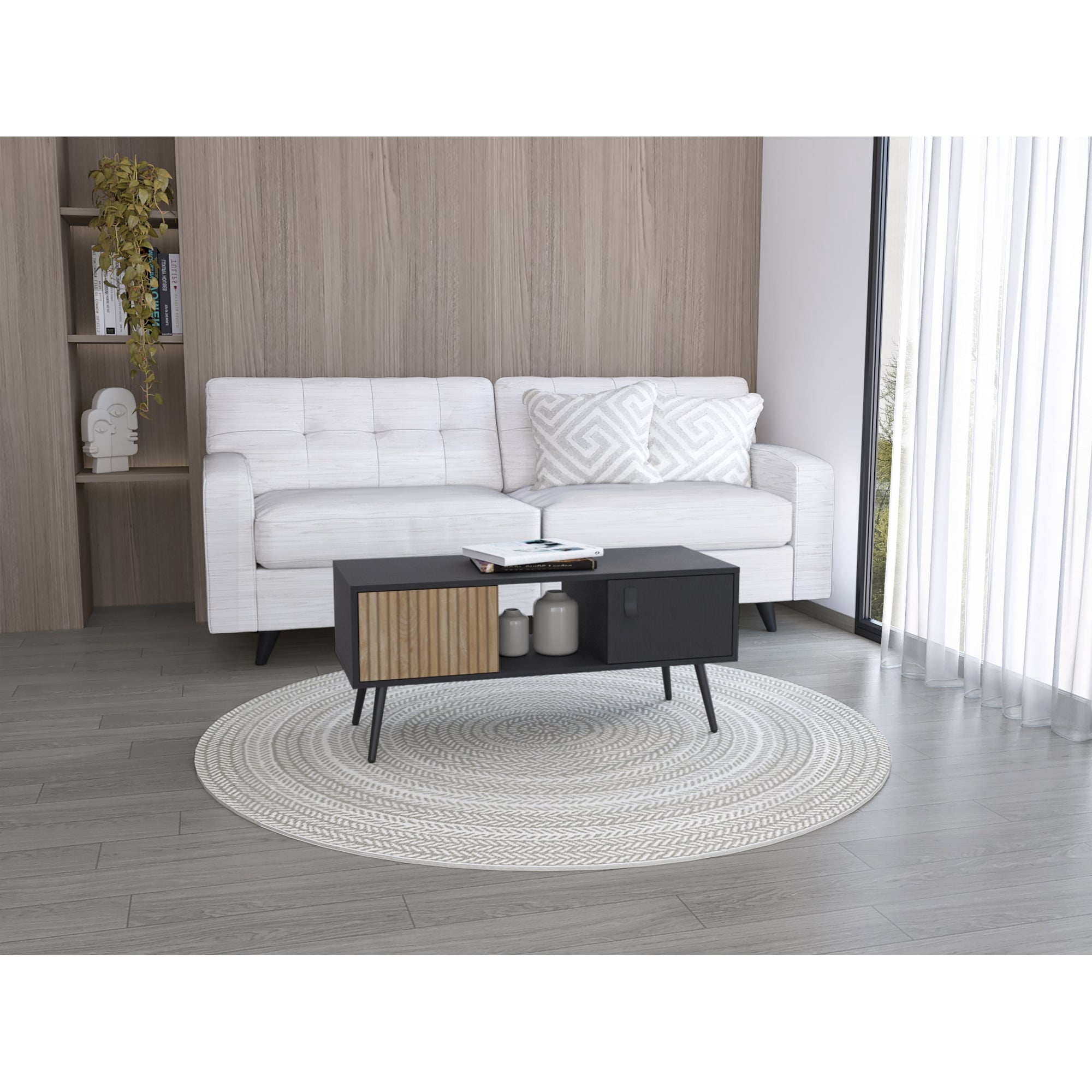Tuhome - Mesa De Centro 45x100x40 Cm Funes Eco Wengue