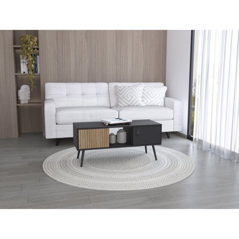 Tuhome - Mesa De Centro 45X100X40 Cm Funes Eco Wengue