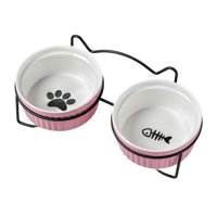 Magideal - Cuenco Para Gatos, Cuenco De Comida Para Mascotas, Portátil Con Soporte, Comedero Para Mascotas, Alimentador De Platos Para Perros, Cuenco Negro