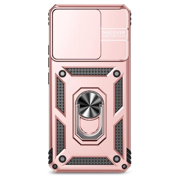 Funda Resistente Anillo Soporte Xiaomi 14T Privacidad Cámara Montaje Magnético Oro rosa