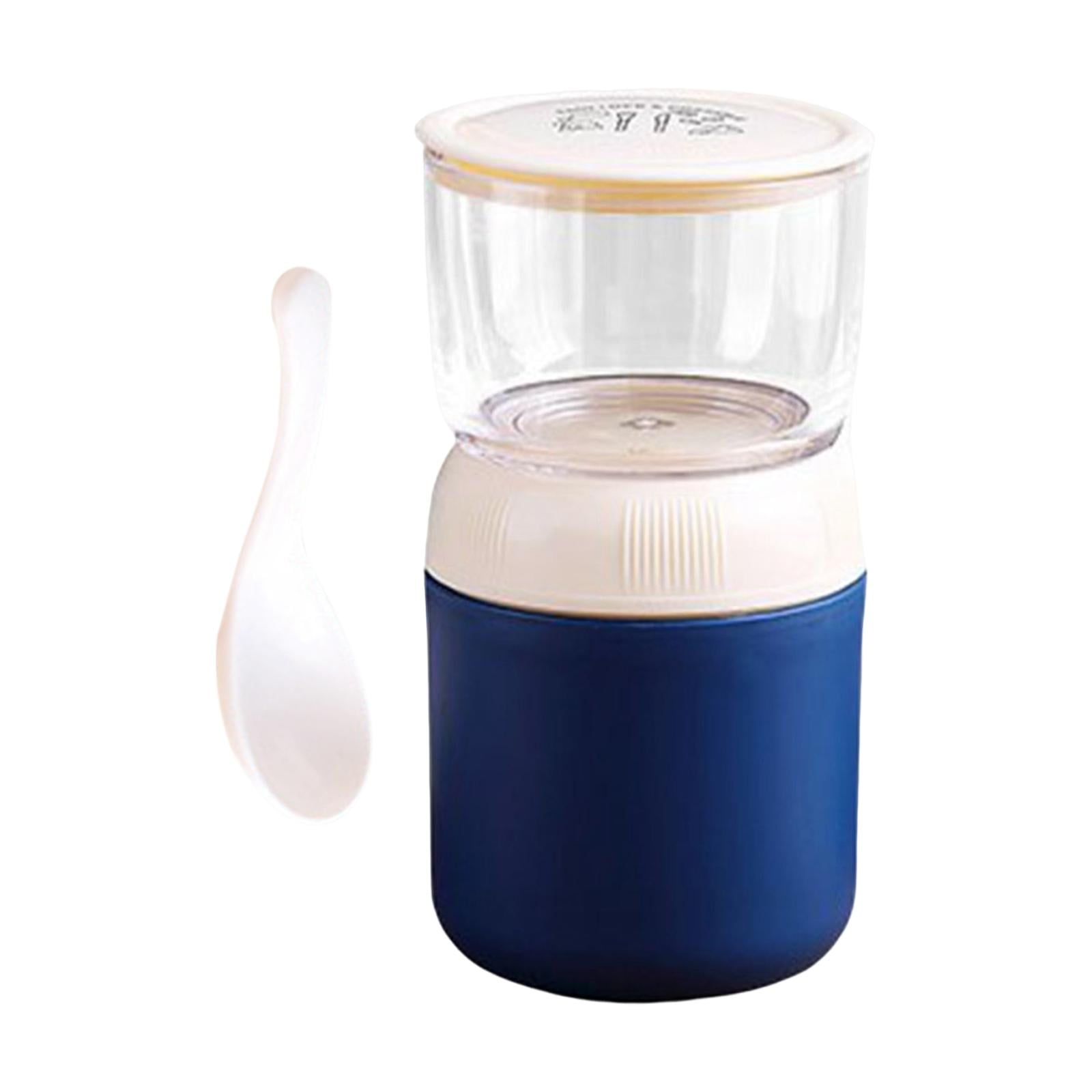 Bothyi - Lunch Pot Contenedor De Yogur Contenedor De Alimentos Aislado 2 Niveles Para Frutas Leche Azul