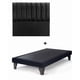 thumbnail image 1 of Base de cama europea 1.5 plaza 105x190 con Respaldo al piso Felpa Negro, 1 of 3