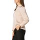 thumbnail image 4 of INSPIRE CHIC Blusa de Satén para Mujer con Mangas Largas Abullonadas, Cuello con Botones, Camisa Elegante para Oficina, Tops de Trabajo Casual de Negocios S Albaricoque, 4 of 4