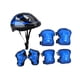 thumbnail image 2 of 7 piezas/juego de casco de bicicleta para niños, casco de patinaje sobre ruedas, rodilleras, coderas y muñequeras, casco de patineta para adolescentes Azul, 2 of 5