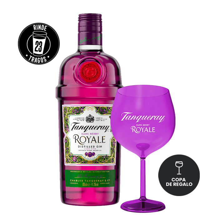 Gin Tanqueray Dark Berry Royale 41° 700Cc + Copa Acrílica De Regalo