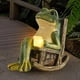thumbnail image 1 of Estatua De Jardín En Miniatura Con Forma De Rana Luces Solares De Resina De 10 Cm, 1 of 6