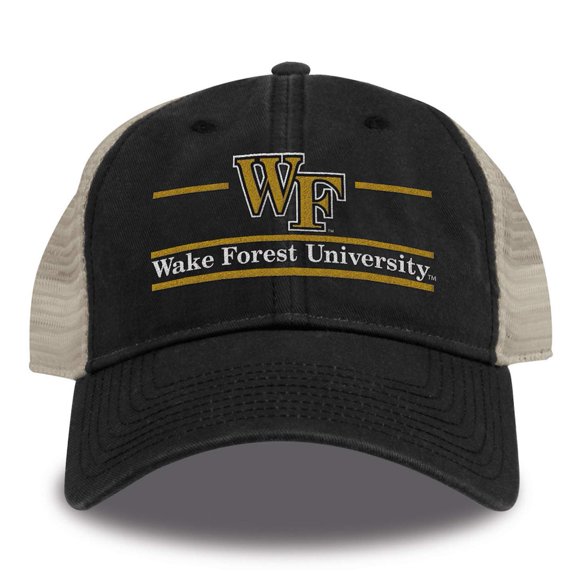 Sombrero de malla Trucker The Game con diseño de barra dividida, Black Wake Forest