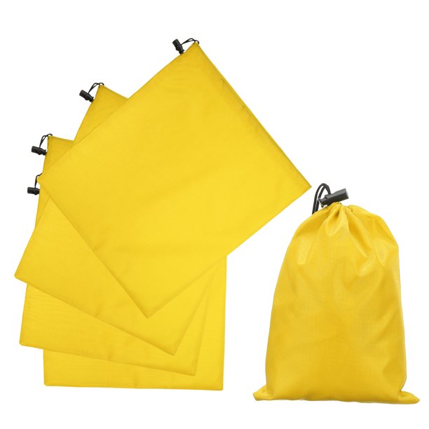 Uxcell 5 piezas de bolsa con cordón de poliéster 210D con cierre, bolsa de almacenamiento de viaje impermeable de 14 x 16 pulgadas