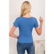 thumbnail image 3 of Polera Mujer Manga Corta Acanalada Tiritas 3394, 3 of 3