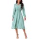 thumbnail image 1 of Vestidos de Otoño para Mujer INSPIRE CHIC Manga Larga Escote en V Floral Boho Flowy Midi Vestido M Verde, 1 of 5