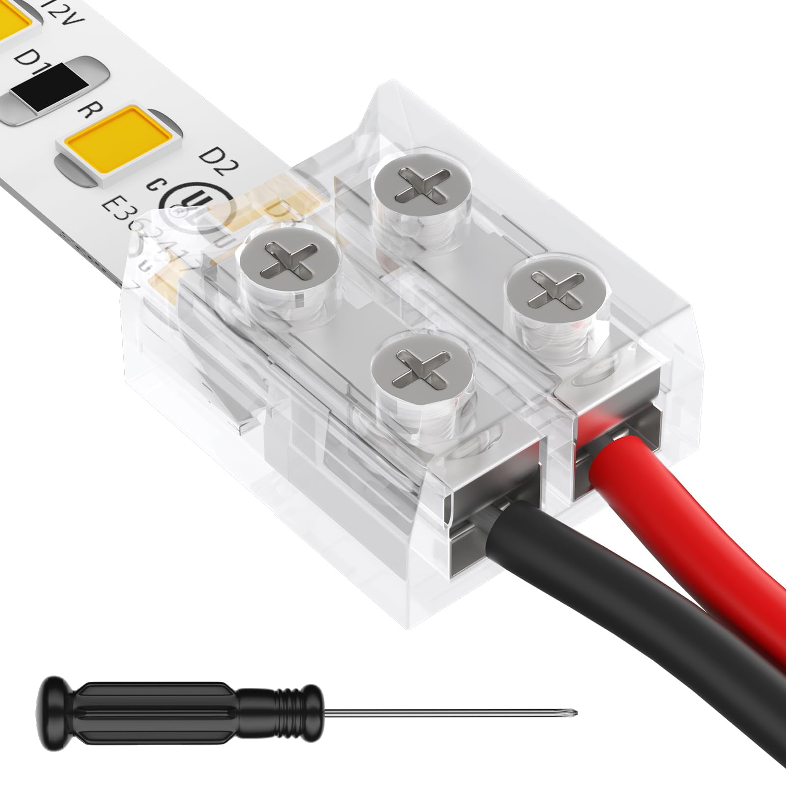 Conector Para Tira Led De 2 Pines Y 10 Mm Hitlights, Paquete De 12