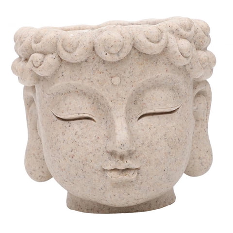 Ioensy - Maceta Con Cabeza De Buda, Regalo Budista, Maceta Para Cocina, Jardín Y Hogar