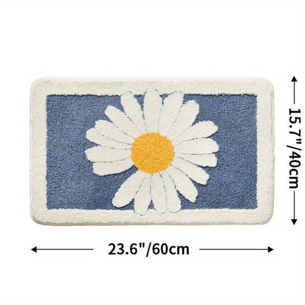 1pc Soft and Non-Slip Flower Pattern Bath Mat - Absorbent and Machine Washable for Home Living Room and Bathroom - Perfect Home Decor