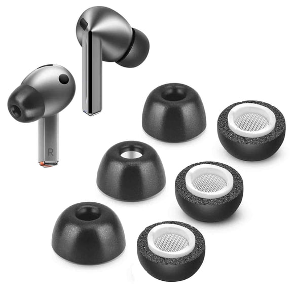 Almohadillas de espuma para oídos Tang Town Galaxy Buds 3 Pro, 3 pares, negras