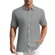 thumbnail image 1 of INSPIRE CHIC Camisas de Hombre para Regreso a Clases Camisa de Manga Corta con Botones para Playa de Verano Cuello de Punta 2XL Gris, 1 of 6