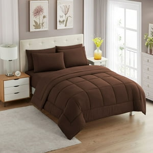 Set De Edredón Sweet Home Collection Brown, Completo, 7 Piezas