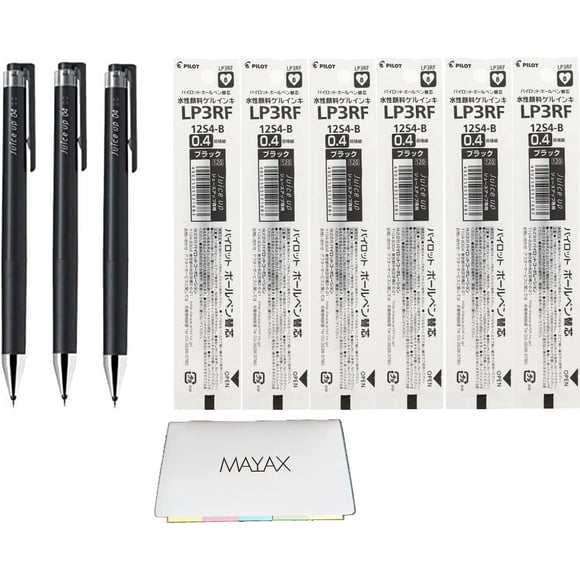 Bolígrafo de tinta gel MAYAX Pilot Juice Up 0,4 mm, 3 bolígrafos y 6 repuestos