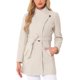 thumbnail image 1 of INSPIRE CHIC Abrigo Largo Clásico de Mujer con Cuello Alto, Manga Larga, Cinturón de Invierno, Talla S, Beige, 1 of 8