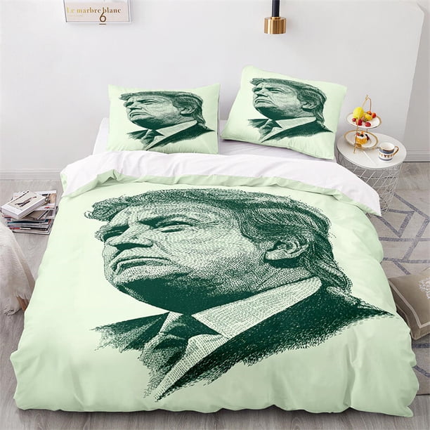 Cover Set Soft Bedding Set Home Textiles Print Trump Gift3-Piece Bedding Set (1 Duvet Cover + 2 Pillow Shams)