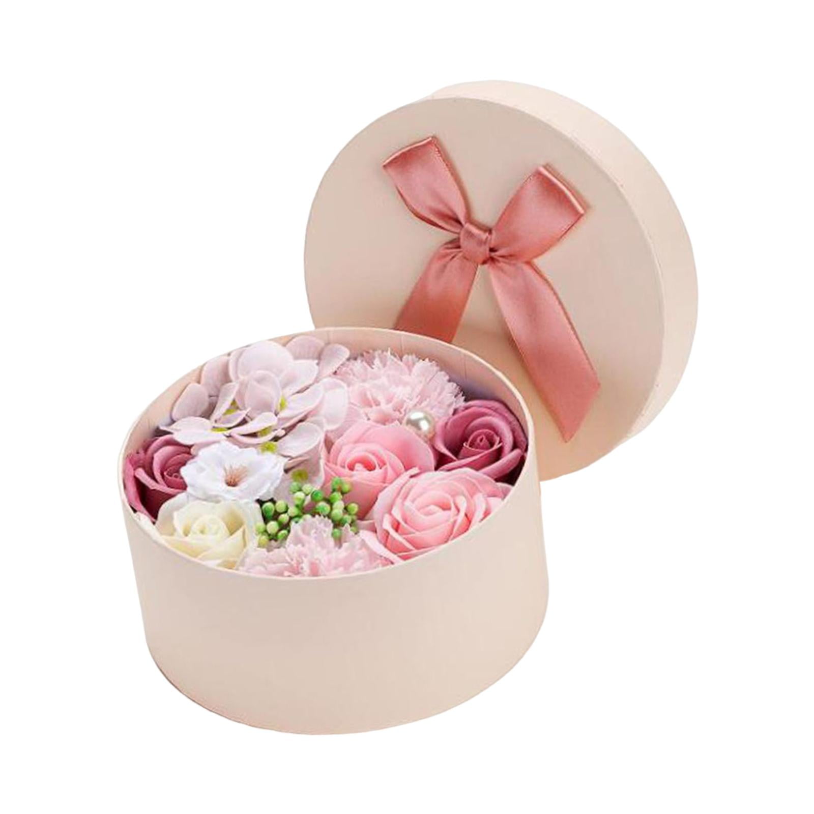 Bothyi - Caja De Flores De Rosa De Jabón Adorno Floral De Flores Simuladas Para Regalo De Acción De Gracias Rosa