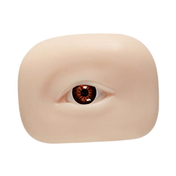 Modelo de Ojos Falsos Maniquí de Práctica para Extensión de Pestañas Tablero Facial de Silicona Textura Suave Adecuado para Cursos de Belleza Demostra marrón a la derecha