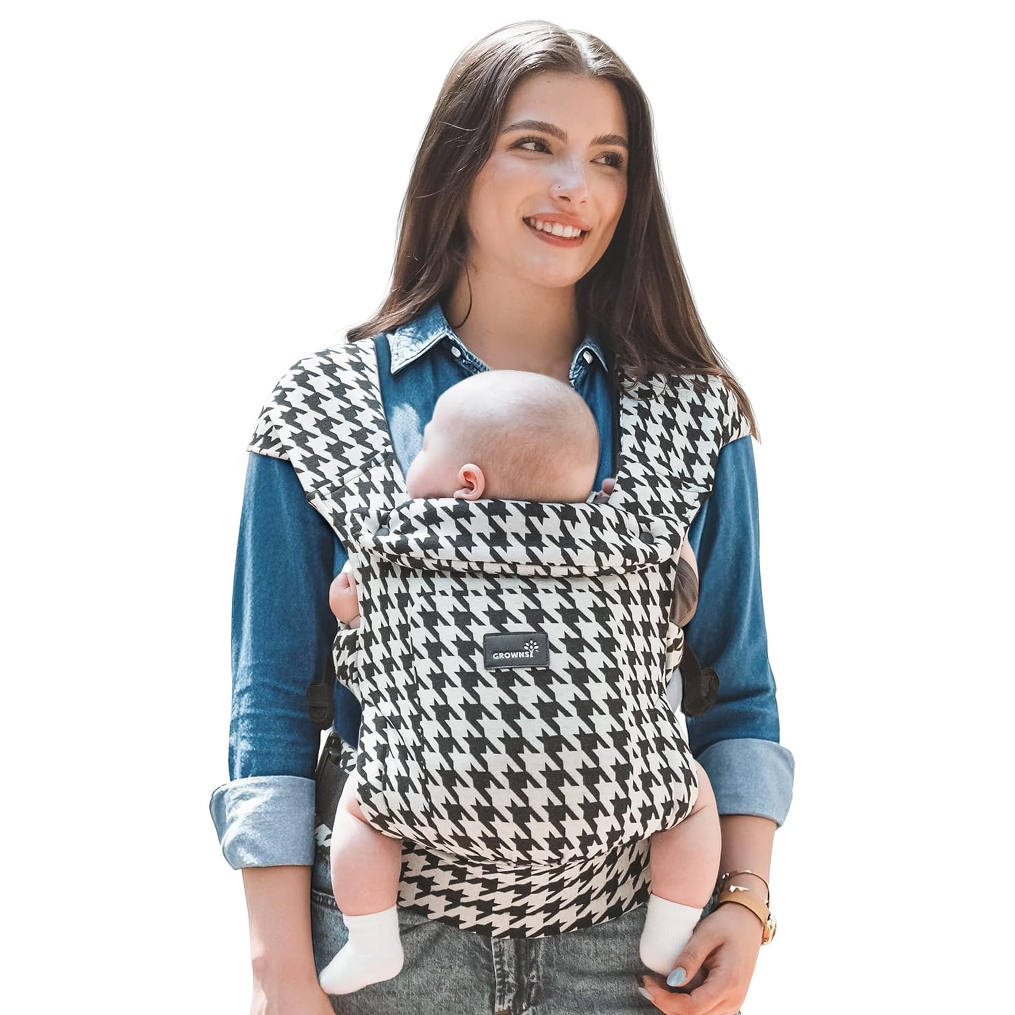 Portabebés Ergonómico Grownsy Con Soporte Para La Cabeza Negro