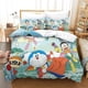thumbnail image 2 of Juego de ropa de cama con estampado digital 3D de Doraemon con funda de almohada, funda nórdica de microfibra suave de acero inoxidable, juego de 3 piezas, funda de edredón de gato azul pequ, 2 of 3