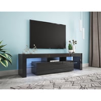 M&Ms - Modern Black Tv Stand, 20 Colors Led Tv Stand W/Remote Control Lights