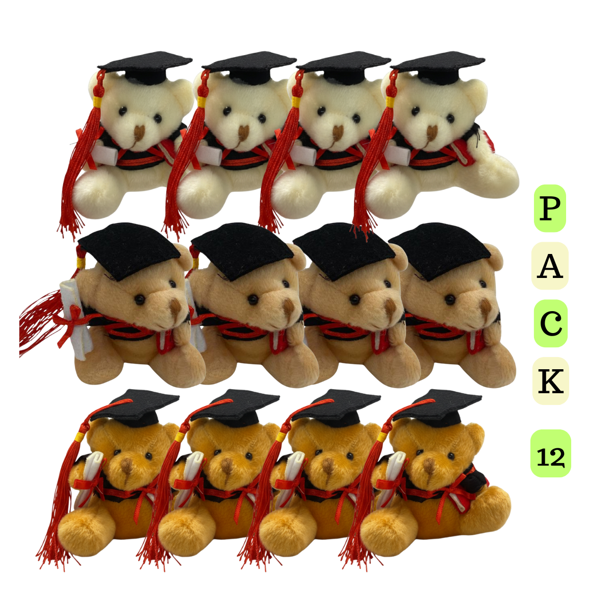 Genérico - Pack 12 Ositos Surtidos Graduación Obsequio Regalo