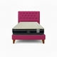 thumbnail image 1 of Cama 1.5 Plaza Fucsia Capitone + Colchón Ortopedic, 1 of 2