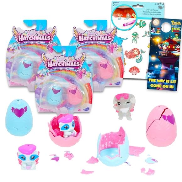Juego de bolsas ciegas Hatchimals para niñas, paquete de 6 con huevos misteriosos