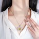 thumbnail image 4 of Collar Colgante Amarillo / Verde para Mujer Hielo Triturado Cuadrado Corte Radiante CZ Diamante Simulado Collar de Plata Esterlina 925 Collares Colgante, 4 of 5