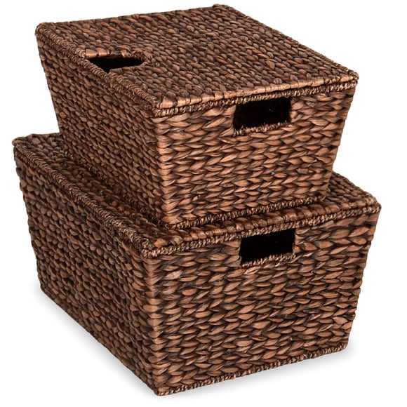 Cesta de almacenamiento Best Choice Products Water Hyacinth XL Set 2
