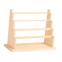 Ioensy - Soporte De Exhibición De Pendientes, Estante De Joyería De Madera Para Mujeres Para Tiendas, Escaparate De 4 Niveles