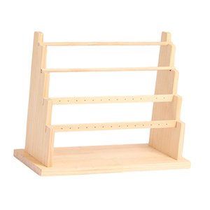 Ioensy - Soporte De Exhibición De Pendientes, Estante De Joyería De Madera Para Mujeres Para Tiendas, Escaparate De 4 Niveles