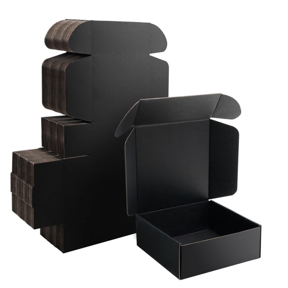Caja de envío Yidomto 20x20x8 cm negra - paquete de 25 unidades
