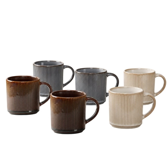 Set 6 Tazas Mug Cerámica Vik 350 ml - Surtido 3 modelos
