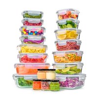 Le'Raze - Juego De Recipientes De Vidrio Para Almacenamiento De Alimentos De 40 Piezas Con Tapas Herméticas