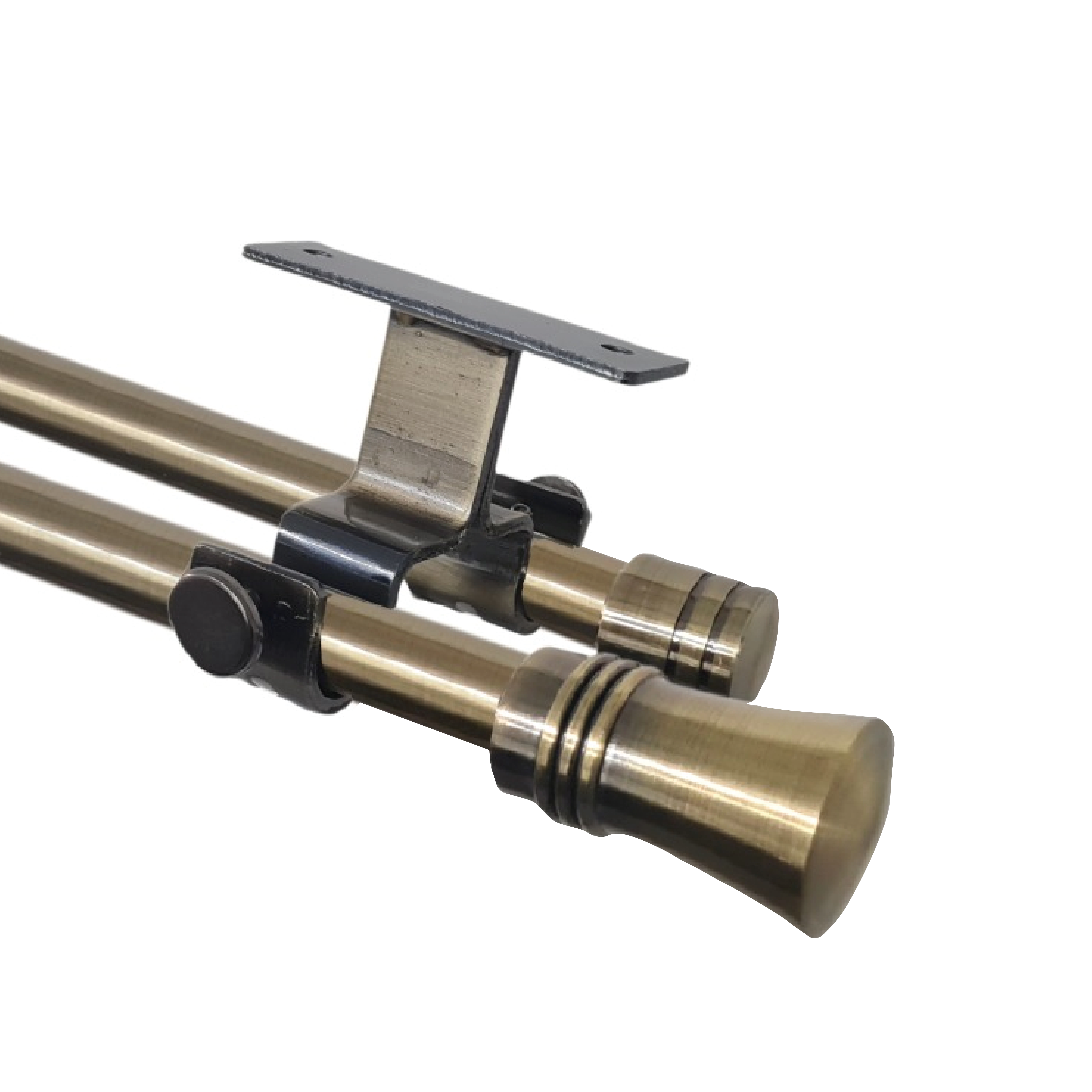 Metalhsa - Set Barras Para Cortina Doble 16/19 Mm Extensible 75-110 Cm A Techo Bronce Cónico