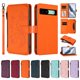 thumbnail image 3 of Funda Cartera Mariposa para [Google Pixel 8A] con Soporte y Cremallera Naranja, 3 of 6