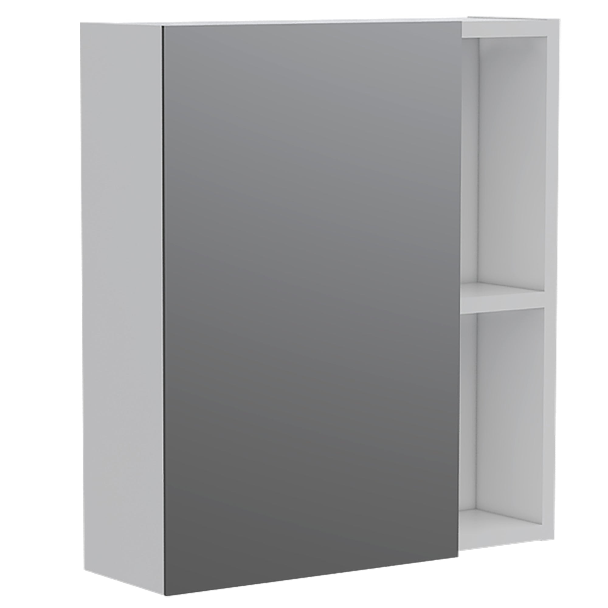 Fm Furniture - Mueble Botiquin De Baño Con Espejo 49,7x45x12,5 Cm Blanco