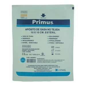 Primus - Aposito De Gasa No Tejida 10X10Cm Esteril 20 Unidades Blanco