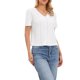 thumbnail image 4 of INSPIRE CHIC Tops de Punto para Mujeres Textura Escote en V Mangas Cortas Blusa Casual XS Blanco, 4 of 6