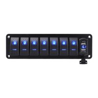Magideal - Panel De Interruptores Basculantes De 4,2 A Con Cargador Usb Doble, Voltímetro De Aluminio De Alta Resistencia Para Vehículos 8 Pandillas