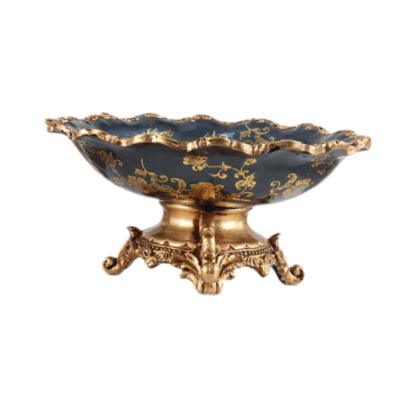 Magideal - Bandeja De Frutas Para Servir, Decoración Del Hogar, Cuenco De Pedestal Espacioso Vintage De Resina, Plato De Dulces Para Oficina, Baño, Mesa Y Cocina Estilo B